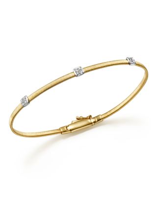 Marco Bicego Masai 18K Yellow Gold Small Three Station Diamond Bracelet