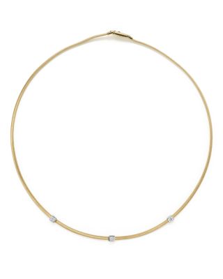 Marco Bicego 18K Yellow Gold Masai Three Station Diamond Necklace, 16.5