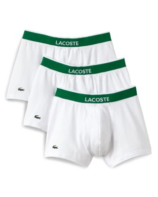 Lacoste Branded Pack Of Three Stretch-cotton Trunks In White