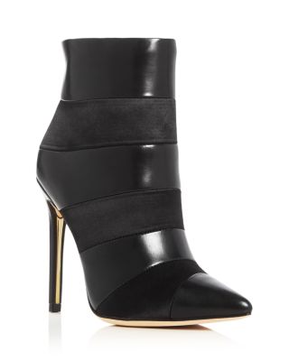 Rachel Zoe Varsha Satin Stripe High Heel Booties