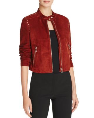 Theory Studded Suede Moto Jacket