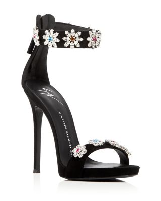 Giuseppe Zanotti Coline Embellished Ankle Strap High Heel Sandals