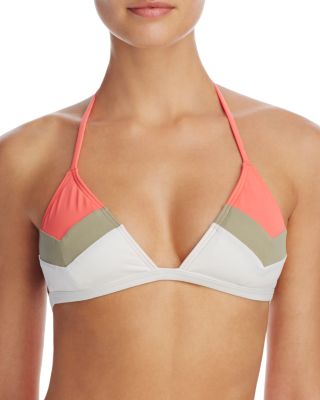 VINCE CAMUTO Camellia Chevron Stripe Triangle Bikini Top