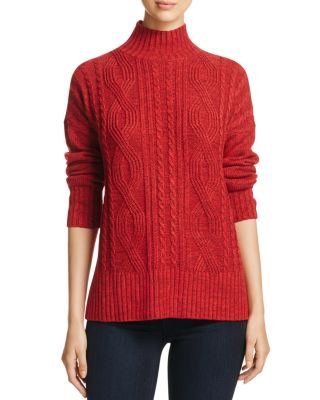 Sanctuary Mock Neck Cable Knit Sweater