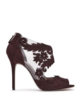 REISS Beardsley Lasercut Lace Illusion Open Toe Sandals