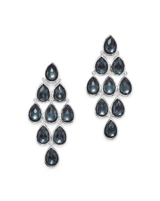 IPPOLITA Sterling Silver Rock Candy® Teardrop Cascade Earrings in Clear Quartz and Hematite