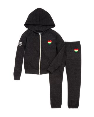 Spiritual Gangster Girls' Grateful Rasta Heart Sweatshirt & Joggers - Sizes 2-8