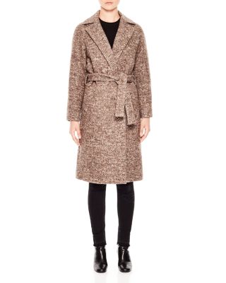 Sandro Belted Flecked Coat