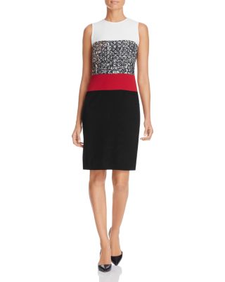 PAULE KA Color Block Sheath Dress