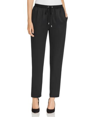 MICHAEL Michael Kors Satin Drawstring Slim Pants