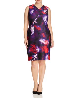 Calvin Klein Plus Watercolor Floral Sheath Dress