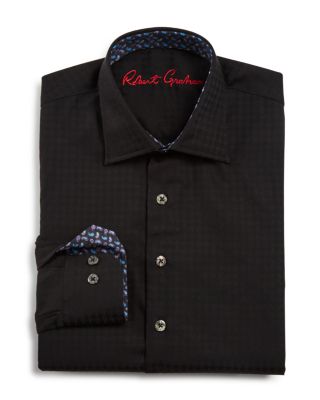 Robert Graham Boys' Tonal Houndstooth Dress Shirt - Sizes S-XL