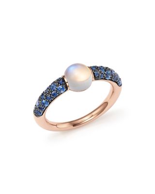 Pomellato M'ama Non M'ama Ring with Adularia and Blue Sapphire in 18K Rose Gold