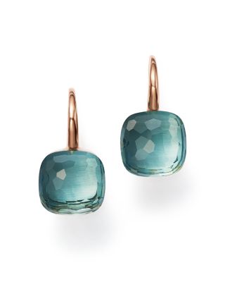 Pomellato Nudo Earrings with Blue Topaz in 18K Rose and White Gold