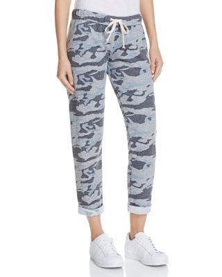 Monrow Camo Print Slim Sweatpants