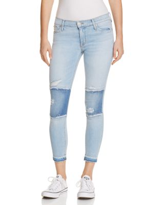 Hudson Released Hem Ankle Skinny Jeans in Royal Delta