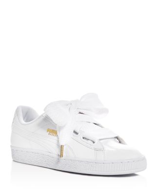 PUMA Basket Patent Leather Lace Up Sneakers