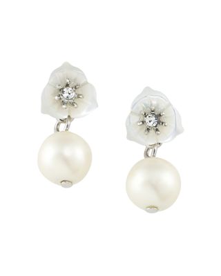 Carolee Pavé & Faux Pearl Drop Earrings