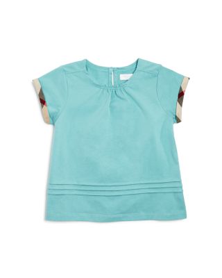 Burberry Infant Girls' Check Trimmed Tee - Sizes 6-36 Months