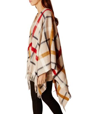 KAREN MILLEN Wool-Blend Blanket-Style Poncho