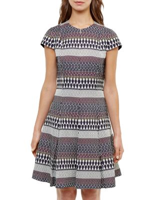 Ted Baker Metallic Jacquard Skater Dress