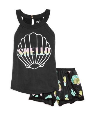 Flowers by Zoe Girls' Shello Top and Cactus & Pineapple Print Shorts - Sizes S-XL