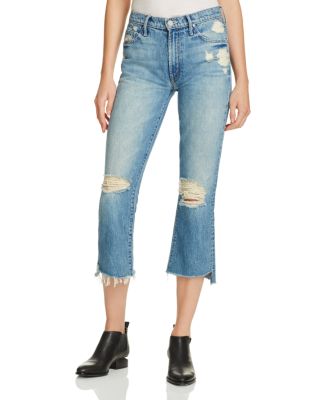 MOTHER Insider Crop Step Fray Jeans in Blue