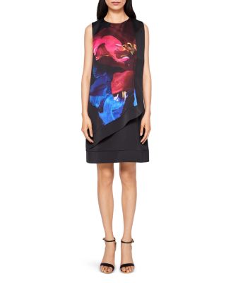 TED BAKER KEEBA IMPRESSIONIST BLOOM LAYERED DRESS,WA7W-GDB1-KEEBA